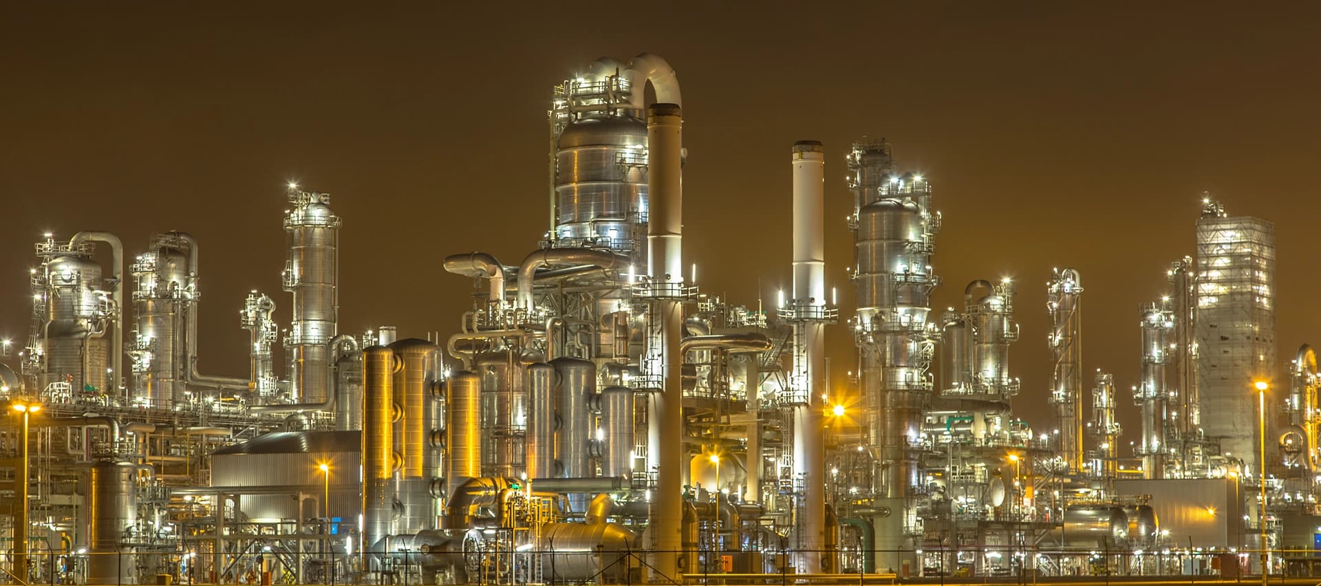 A petrochemical plant, showing the complexity of the equipment and the need for precision torquing.