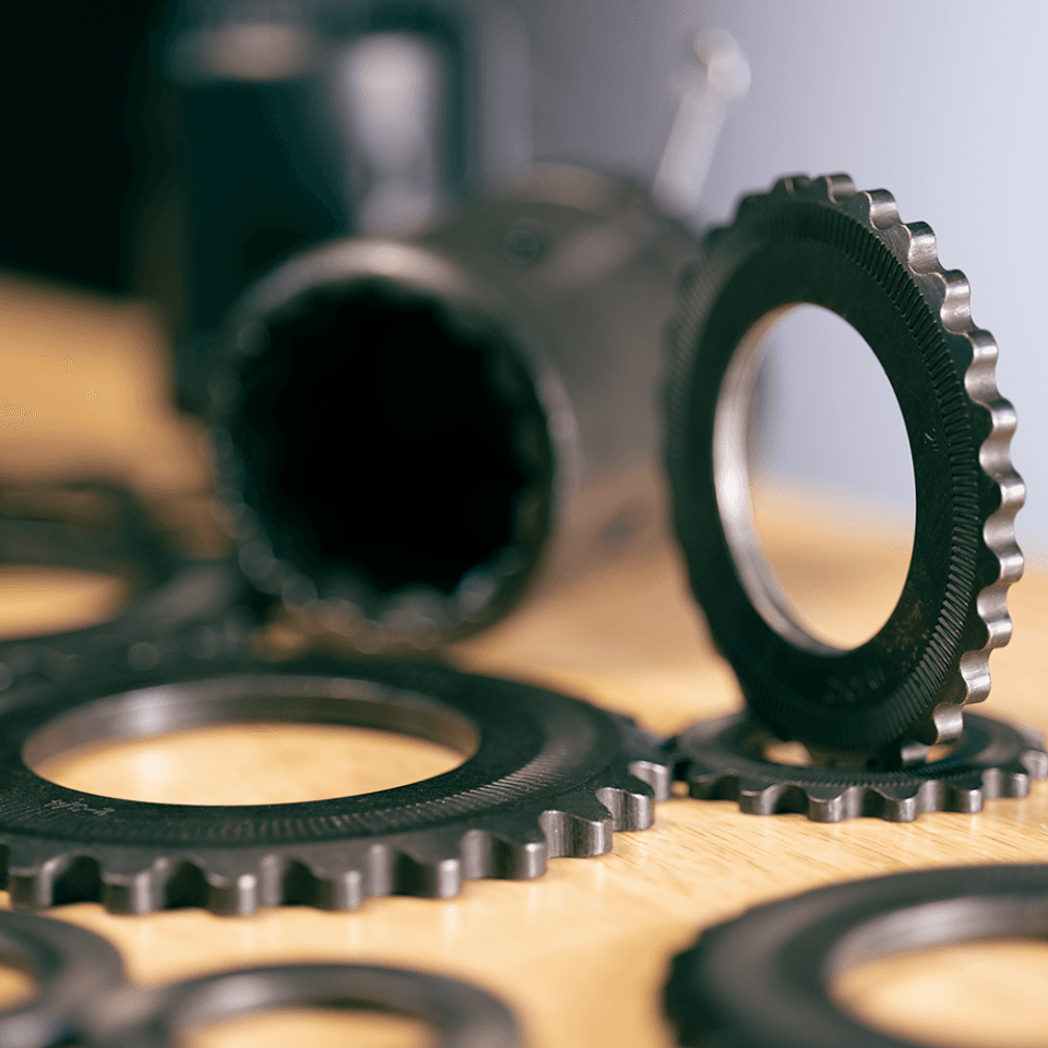 Various HYTORC Washers and Washer Drivers on a table.