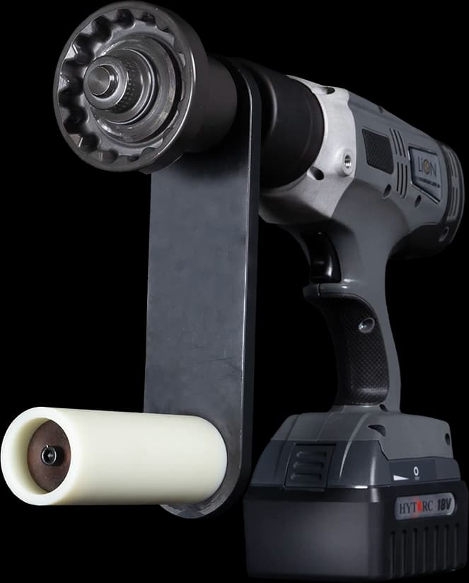 A HYTORC Center Lock Kit, complete with LION GUN Electric Torque Tool and other included accessories.