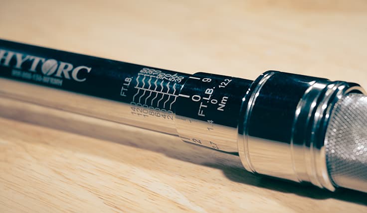 A close-up of the Lock Ring on a HYTORC Clicker Wrench.