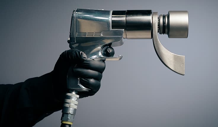 The side view of the jGun SINGLE SPEED with a coaxial reaction arm and socket