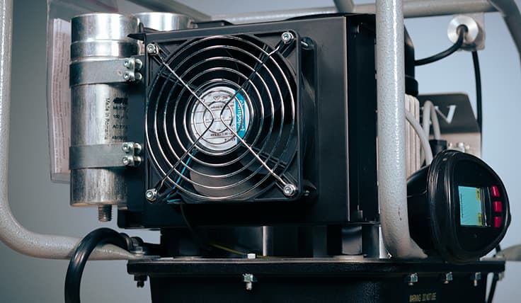 The rear of the VECTOR MINI Electric Hydraulic Pump