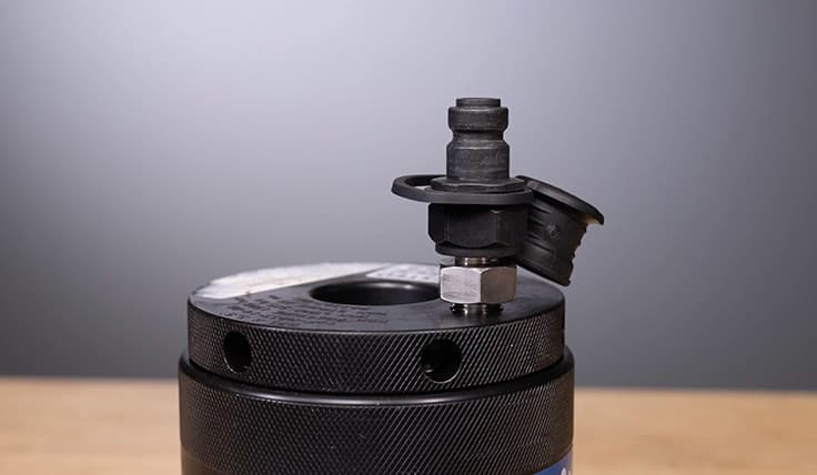 An AVANTI Hydraulic Torque Wrench with attached coaxial reaction arm and socket.