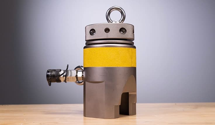 An AVANTI Hydraulic Torque Wrench with attached coaxial reaction arm and socket.