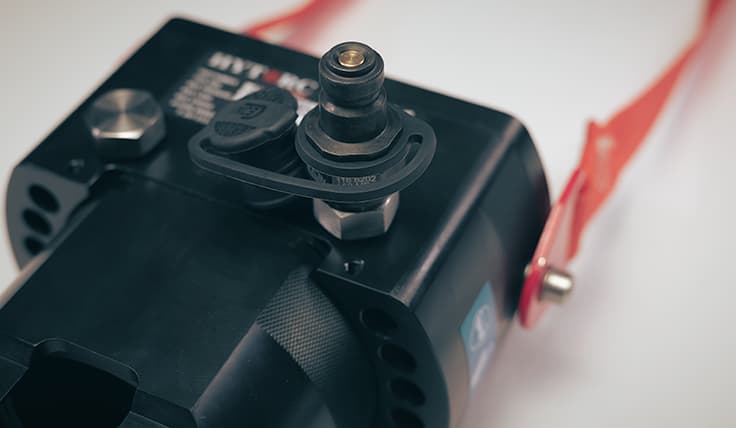 A close-up of the Torque & Angle Dial accessory for the AVANTI Hydraulic Torque Wrench.